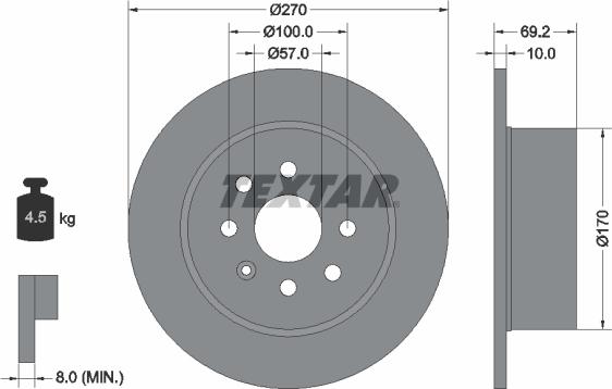 Textar 92075500 - Тормозной диск unicars.by