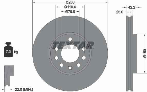 Textar 92075605 - Тормозной диск unicars.by