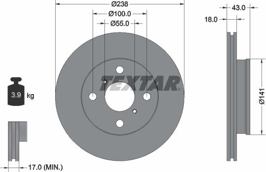 Textar 92076500 - Тормозной диск unicars.by