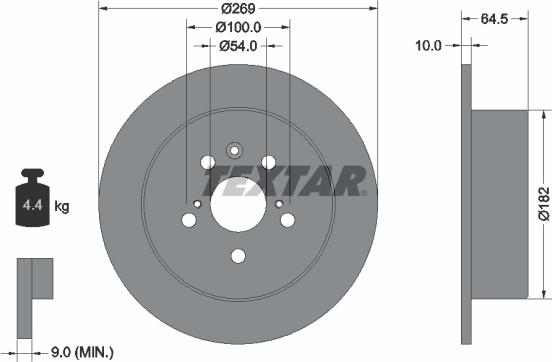 Textar 92070800 - Тормозной диск unicars.by