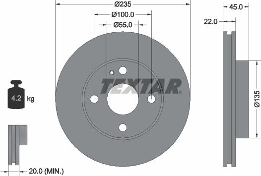 Textar 92071500 - Тормозной диск unicars.by