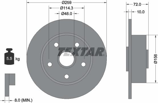 Textar 92078900 - Тормозной диск unicars.by