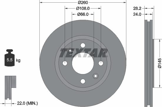 Textar 92078600 - Тормозной диск unicars.by