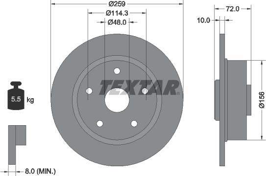 Textar 92078800 - Тормозной диск unicars.by