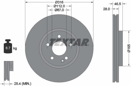 Textar 92073100 - Тормозной диск unicars.by