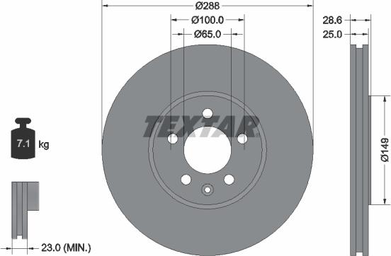 Textar 92072800 - Тормозной диск unicars.by