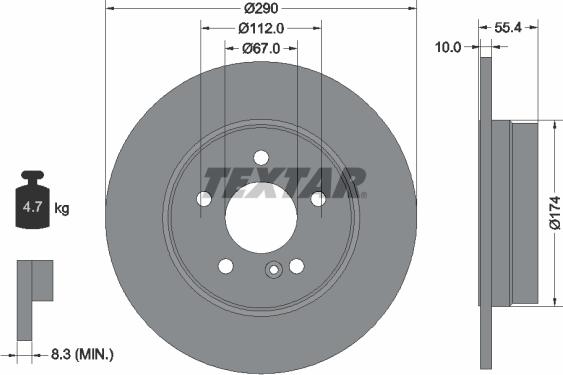 Textar 92072703 - Тормозной диск unicars.by