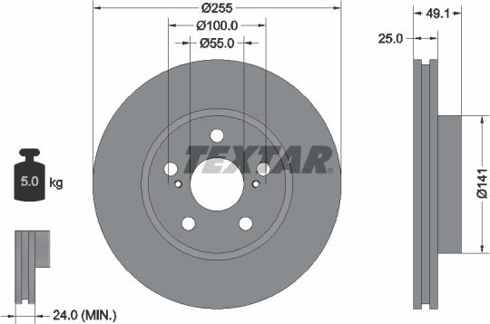 Textar 92077400 - Тормозной диск unicars.by