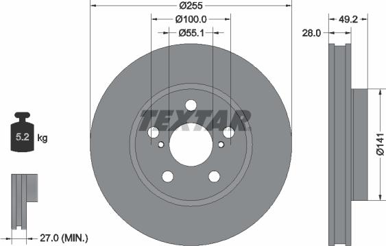 Textar 92077500 - Тормозной диск unicars.by