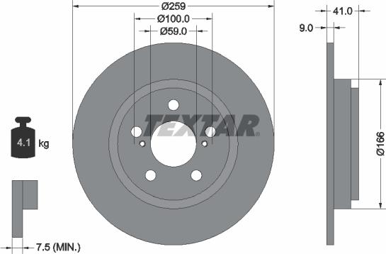 Textar 92199800 - Тормозной диск unicars.by