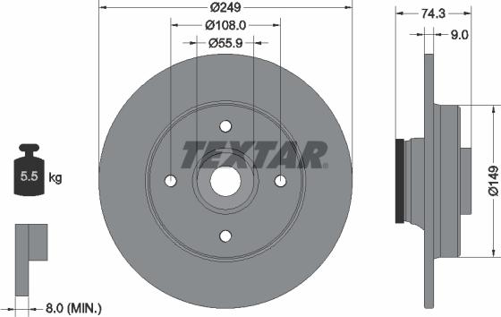 Textar 92194100 - Тормозной диск unicars.by