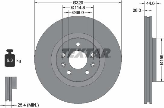 Textar 92195403 - Тормозной диск unicars.by