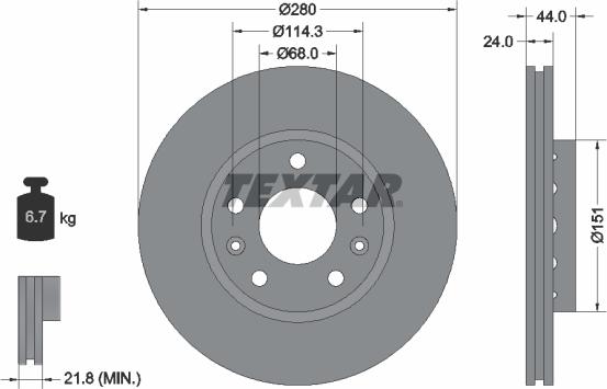 Textar 92195505 - Тормозной диск unicars.by