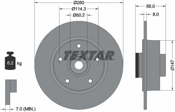 Textar 92196003 - Тормозной диск unicars.by