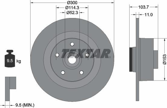 Textar 92196103 - Тормозной диск unicars.by