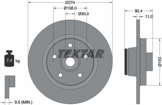 Textar 92196200 - Тормозной диск unicars.by