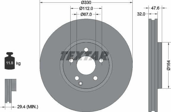 Textar 92198805 - Тормозной диск unicars.by