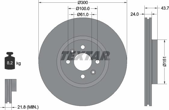 Textar 92149500 - Тормозной диск unicars.by