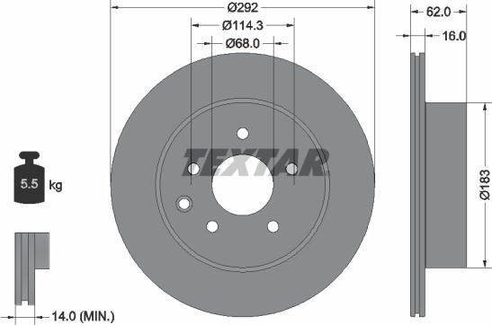 Textar 92144003 - Тормозной диск unicars.by