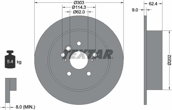 Textar 92144100 - Тормозной диск unicars.by