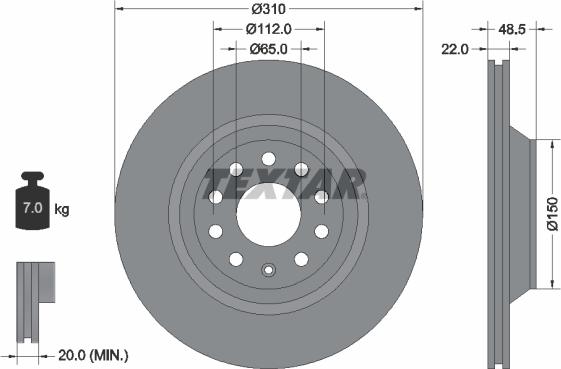 Textar 92140700 - Тормозной диск unicars.by