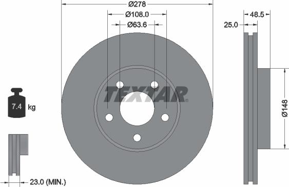 Textar 92141205 - Тормозной диск unicars.by