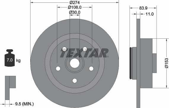 Textar 92142200 - Тормозной диск unicars.by