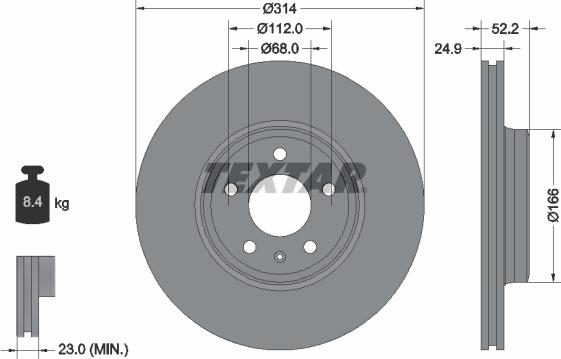 Textar 92159905 - Тормозной диск unicars.by