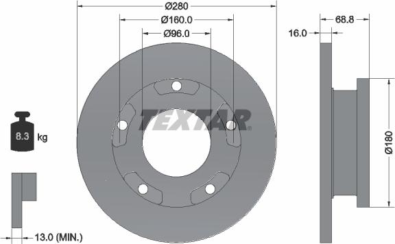 Textar 92159100 - Тормозной диск unicars.by