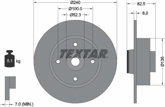 Textar 92154403 - Тормозной диск unicars.by