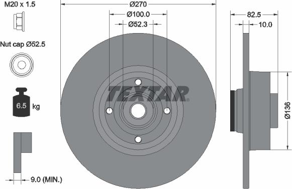 Textar 92154503 - Тормозной диск unicars.by