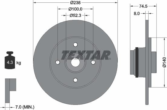 Textar 92154000 - Тормозной диск unicars.by