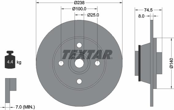 Textar 92154100 - Тормозной диск unicars.by