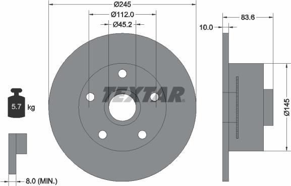 Textar 92154303 - Тормозной диск unicars.by