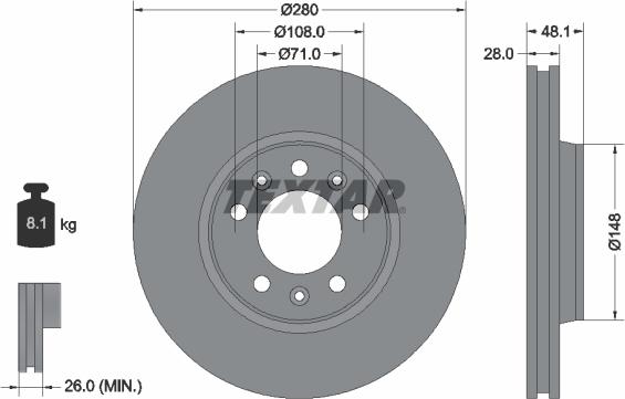 Textar 92156900 - Тормозной диск unicars.by