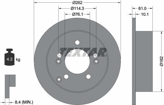 Textar 92156800 - Тормозной диск unicars.by