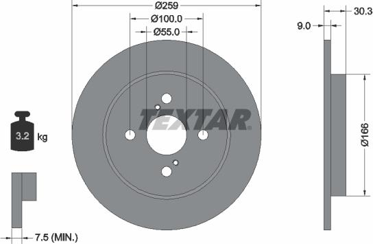 Textar 92156300 - Тормозной диск unicars.by