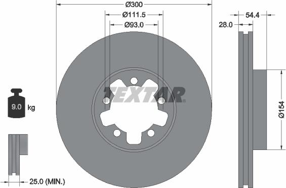 Textar 92151900 - Тормозной диск unicars.by