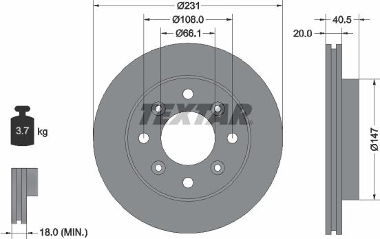 Textar 92158900 - Тормозной диск unicars.by