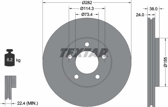 Textar 92153100 - Тормозной диск unicars.by