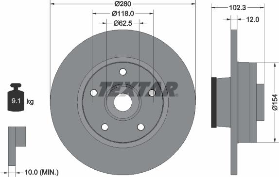 Textar 92153700 - Тормозной диск unicars.by