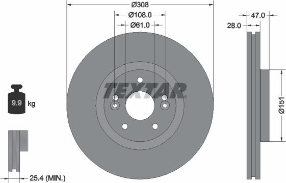 Textar 92157700 - Тормозной диск unicars.by