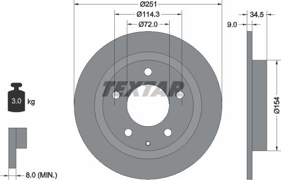 Textar 92169300 - Тормозной диск unicars.by