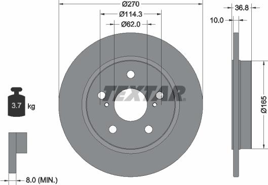 Textar 92164000 - Тормозной диск unicars.by