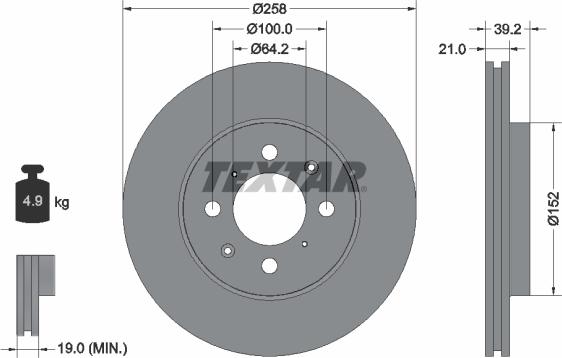 Textar 92165900 - Тормозной диск unicars.by