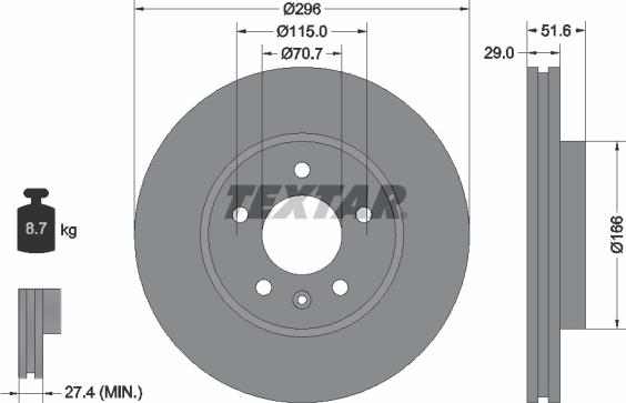 Textar 92165405 - Тормозной диск unicars.by