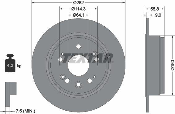 Textar 92165700 - Тормозной диск unicars.by