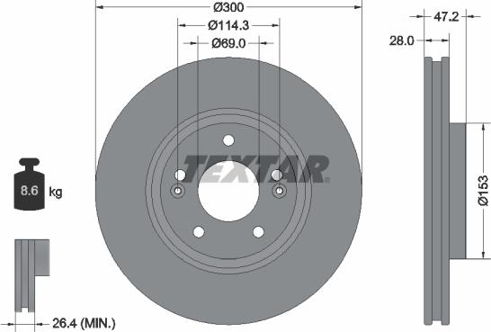 Textar 92166503 - Тормозной диск unicars.by