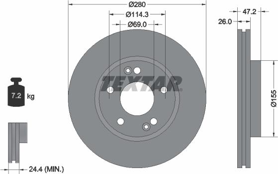 Textar 92161605 - Тормозной диск unicars.by