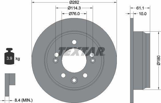 Textar 92161700 - Тормозной диск unicars.by